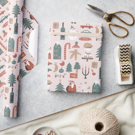 Xmas gekleurd Noel kerst inpakpapier