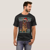 Xmas German Shepherd Dog Santa Hat T-shirt (Voorkant volledig)
