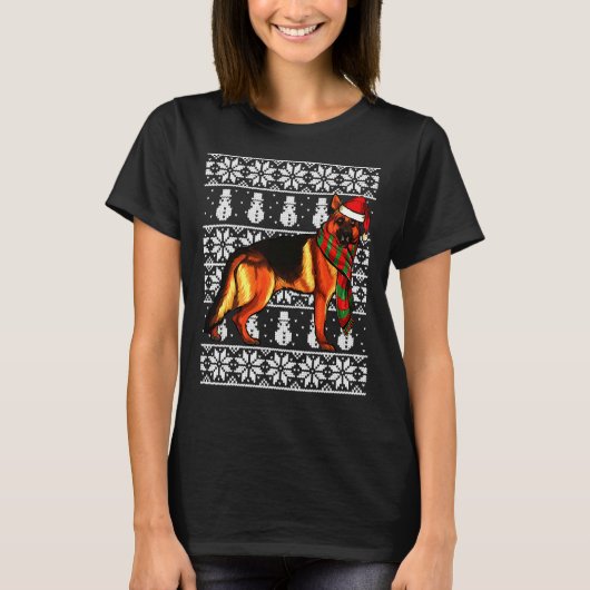Xmas German Shepherd T-shirt (Voorkant)