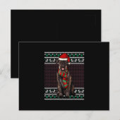 Xmas Giant Schnauzer Dog Santa Hat Ugly Christmas Aankondigingskaart (Voorkant / Achterkant)