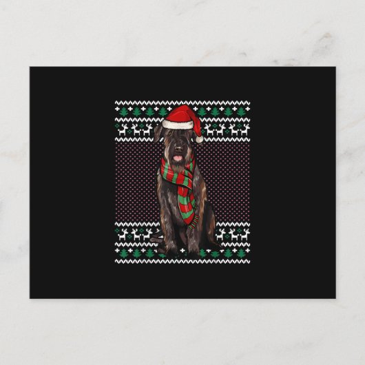 Xmas Giant Schnauzer Dog Santa Hat Ugly Christmas Aankondigingskaart (Voorkant)