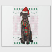 Xmas Giant Schnauzer Dog Santa Hat Ugly Christmas Cadeaupapier (Vlak)