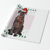 Xmas Giant Schnauzer Dog Santa Hat Ugly Christmas Cadeaupapier (Uitgerold)