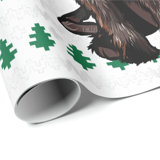 Xmas Giant Schnauzer Dog Santa Hat Ugly Christmas Cadeaupapier (Rol Hoek)