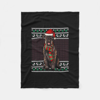 Xmas Giant Schnauzer Dog Santa Hat Ugly Christmas Fleece Deken