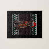 Xmas Giant Schnauzer Dog Santa Hat Ugly Christmas Legpuzzel (Horizontaal)