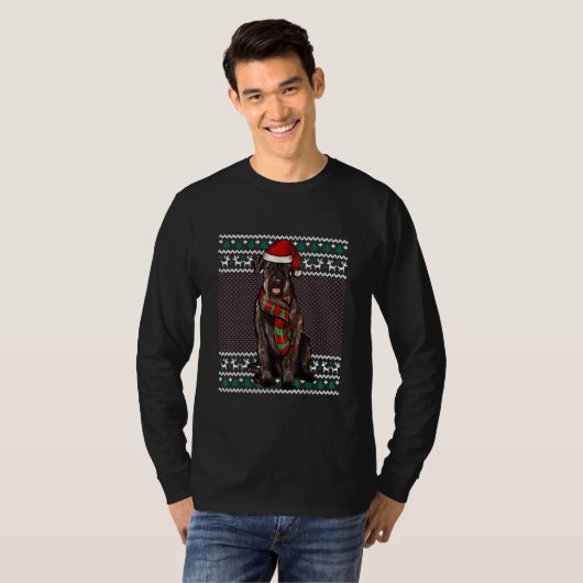 Xmas Giant Schnauzer Dog Santa Hat Ugly Christmas T-shirt (Voorkant volledig)