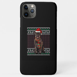 Xmas Giant Schnauzer Dog Santa Hat Ugly Kerstmis Case-Mate iPhone Case