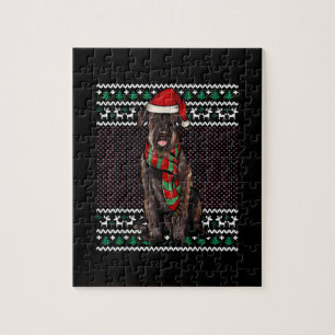 Xmas Giant Schnauzer Dog Santa Hat Ugly Kerstmis Legpuzzel