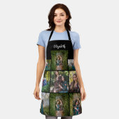 Xmas Gift Aangepaste Naam Fotocollage Familie Schort (Gedragen)