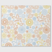 Xmas Gift Abstracte Flowers op White Cadeaupapier (Vlak)