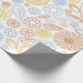 Xmas Gift Abstracte Flowers op White Cadeaupapier (Hoek)