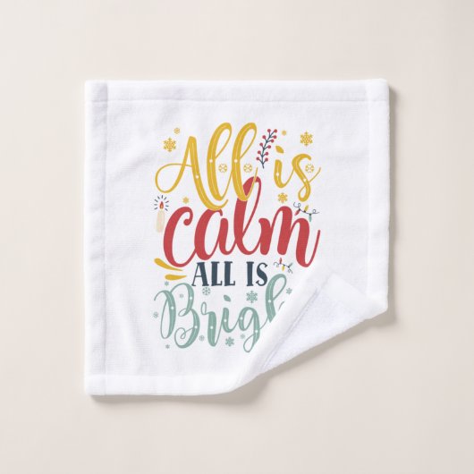 Xmas Gift | All Is Calm All Is Bright Washandje (Wasdoekje)