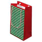 XMAS GIFT BAG green & red numbers editable Klein Cadeauzakje (Achterkant Gekanteld)