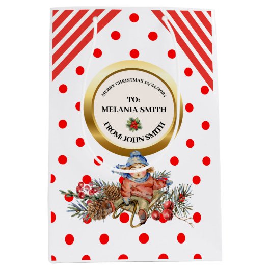 XMAS GIFT BAG MEDIUM CADEAUZAKJE (Voorkant)