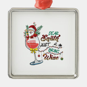 Xmas Gift Beste Kerstman, gewoon wijn Metalen Ornament