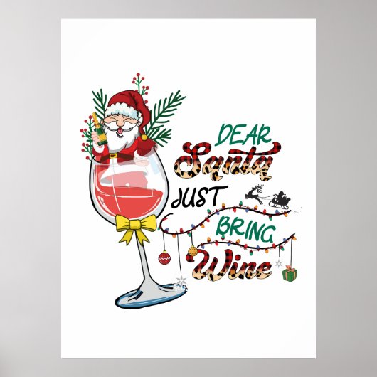 Xmas Gift Beste Kerstman, gewoon wijn Poster (Voorkant)