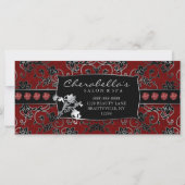 Xmas Gift Certificates Salon Spa Silver Red Floral (Achterkant)
