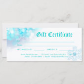 Xmas Gift Certificates Spa Blue Snow Jewelry (Achterkant)