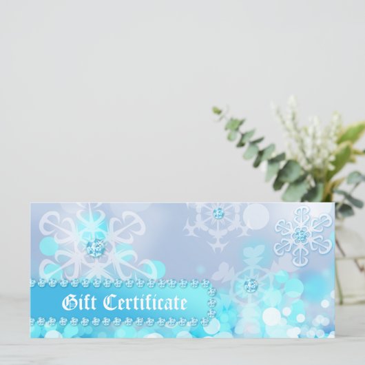 Xmas Gift Certificates Spa Blue Snow Jewelry (Staand voorkant)