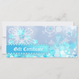 Xmas Gift Certificates Spa Blue Snow Jewelry