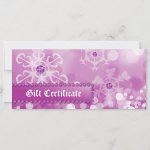 Xmas Gift Certificates Spa Pink Snow Jewelry