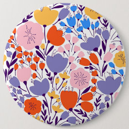 Xmas Gift Colorful en Bright Floral Ronde Button 6,0 Cm