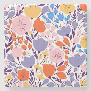 Xmas Gift Colorful en Bright Floral Stenen Onderzetter