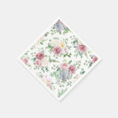 Xmas Gift Creamy White Antiek Roos Servet (Hoek)