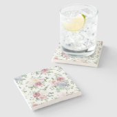 Xmas Gift Creamy White Antiek Roos Stenen Onderzetter (Zijkant)