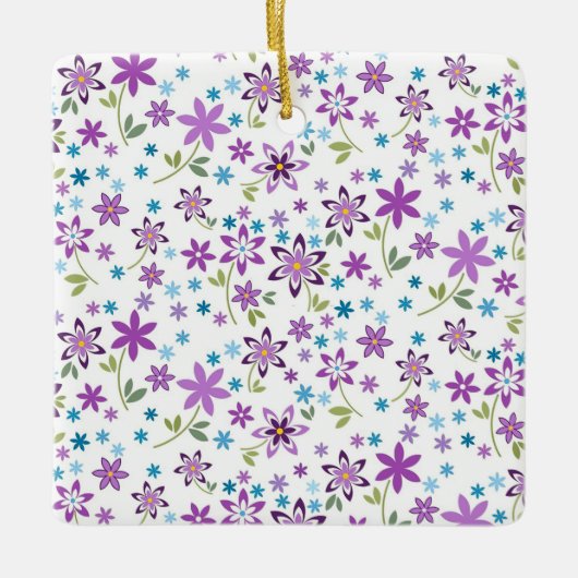 Xmas Gift Cute Floral Ditsy Keramisch Ornament (Voorkant)