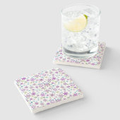 Xmas Gift Cute Floral Ditsy Stenen Onderzetter (Zijkant)