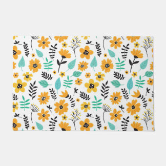 Xmas Gift Cute Hand Drawn Floral Colorful Deurmat