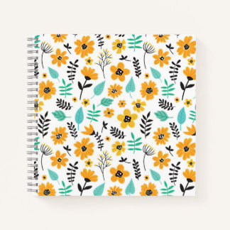 Xmas Gift Cute Hand Drawn Floral Colorful Notitieboek