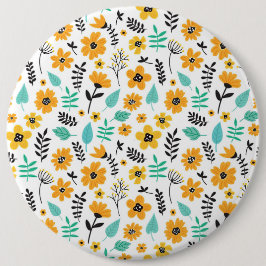 Xmas Gift Cute Hand Drawn Floral Colorful Ronde Button 6,0 Cm