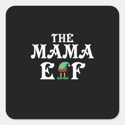 Xmas Gift de mama Elf Vierkante Sticker (Voorkant)