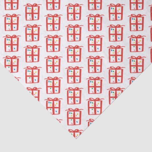 Xmas Gift Doodle CHRISTMAS Holiday Red White  Tissuepapier (Detail)