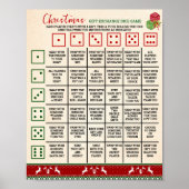 Xmas Gift Exchange Roll Dice Game Ugly Sweater Poster (Voorkant)
