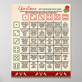 Xmas Gift Exchange Roll Dice Game Ugly Sweater Poster