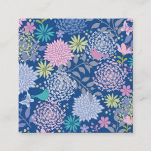 Xmas Gift Floral 60th Birthday Vierkante Visitekaartje