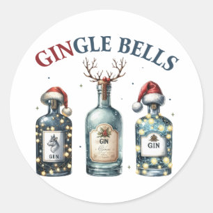 Xmas Gift Gingle Bells Ronde Sticker