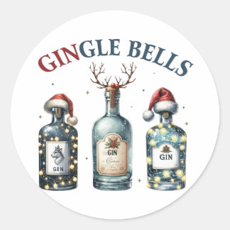 Xmas Gift Gingle Bells Ronde Sticker