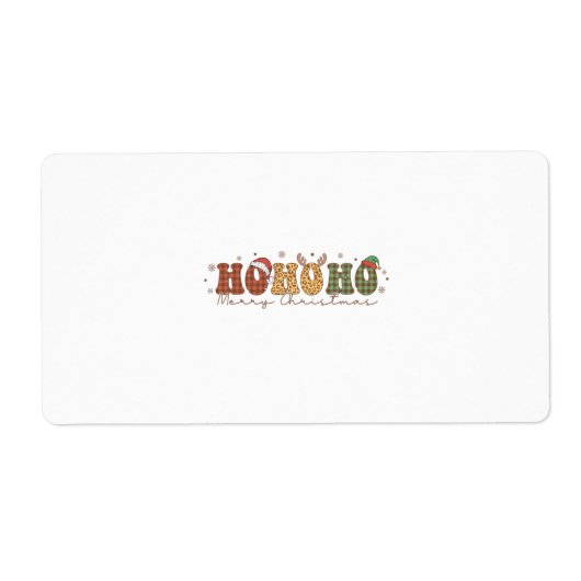 Xmas Gift Ho Ho Merry Kerstmis Etiket (Voorkant)