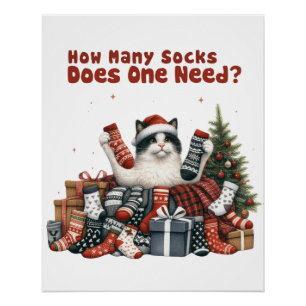 Xmas Gift Hoeveel Sokken heeft men nodig Perfect Poster