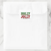 Xmas Gift Holly Jolly Babe Vierkante Sticker (Tas)