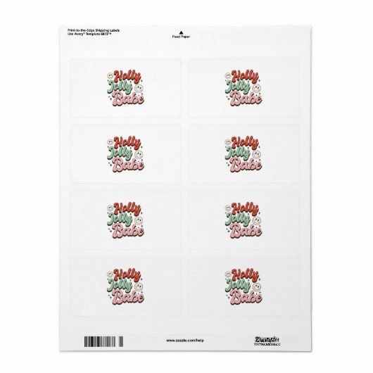 Xmas Gift Holly Jolly Baby Etiket (Full Sheet)