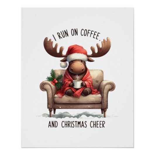 Xmas Gift Ik loop op de koffie Perfect Poster (Voorkant)