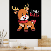 Xmas Gift Jingle Balls Reindeer Poster (Keuken)