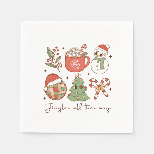 Xmas Gift Jingle helemaal Servet (Voorkant)