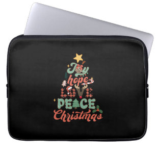 Xmas Gift Joy Hope Love Peace kerstboom Laptop Sleeve